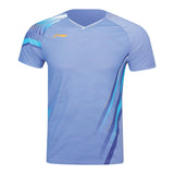 Li-Ning Badminton T-Shirt - Li-Ning Side Effect Light Blue Unisex - SportYouUp Danmark