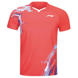 Badminton T-shirt - Li-Ning Twist Red Unisex - SportYouUp Danmark