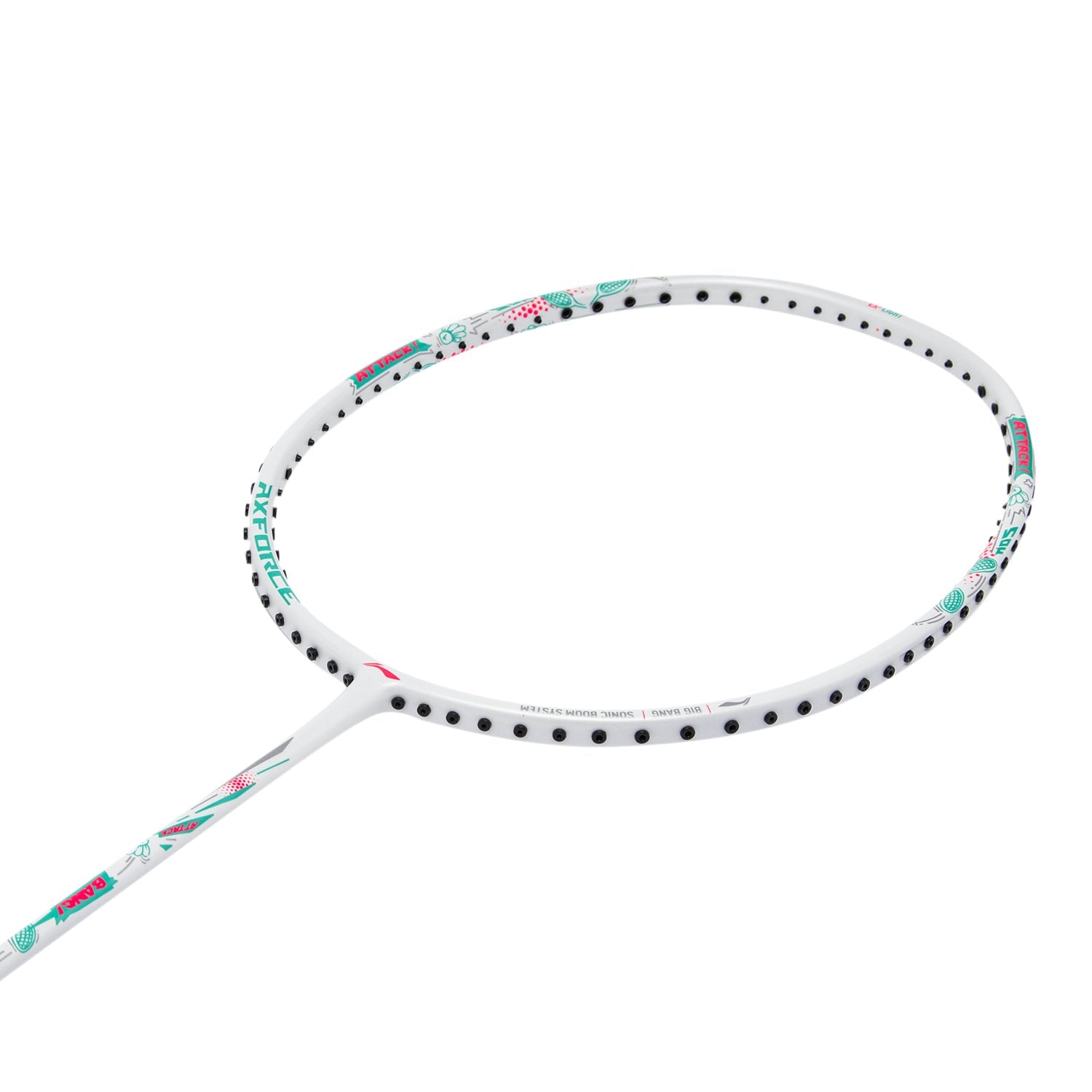Badminton ketcher - Li-Ning AXForce Big Bang White - SportYouUp Danmark