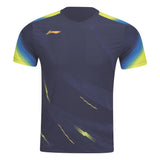 Li-Ning Badminton T-Shirt - Li-Ning Float Dark Blue Unisex - SportYouUp Danmark