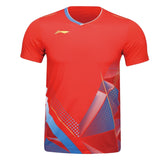 Badminton T-shirt - Li-Ning Strong Game Red Unisex - SportYouUp Danmark